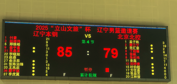 天盈财富 赵继伟9分!姜宇星11分,张陈13分,王岚嵚15分,辽篮85:79北控开门红